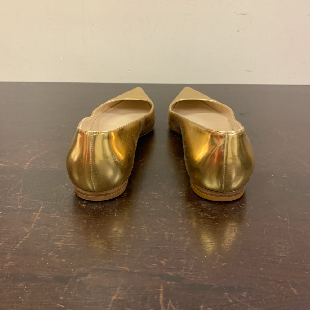 Oscar de La Renta gold flat shoe - Picture 4 of 7
